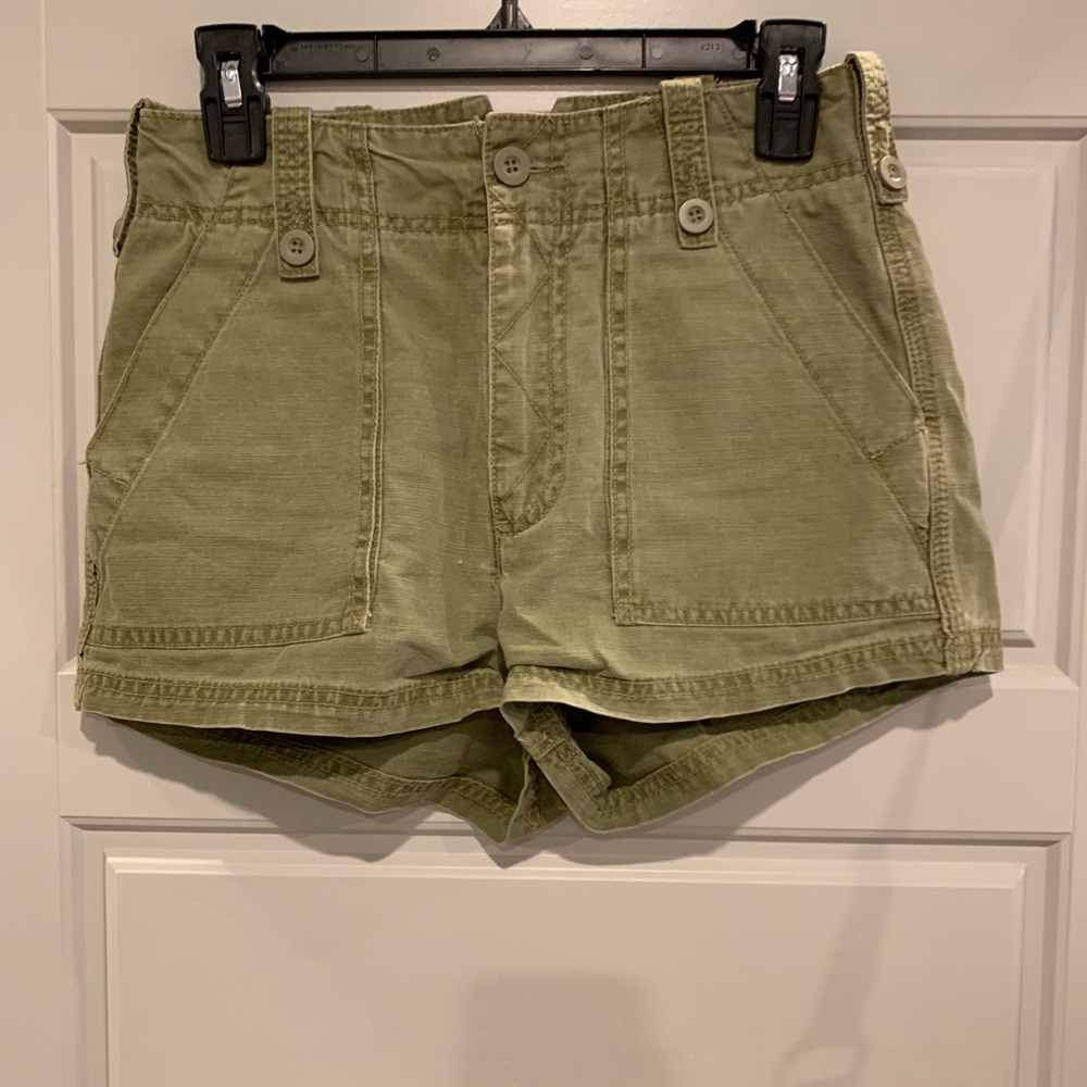 Army green Free People high wasted shorts